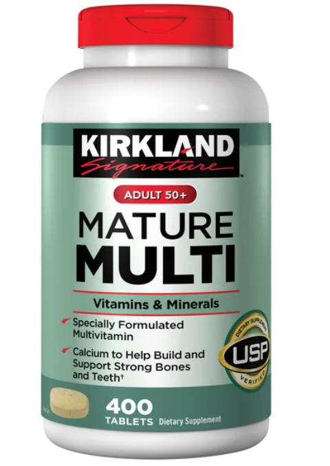 Multivitaminas y minerales Kirkland Signature para adultos 50+, 400 tabletas