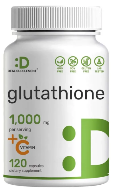 GLUTATHIONE GLUTATION 1,000 MG CON VITAMINA C 1000 MG 120 CAPSULAS DEAL SUPPLEMENTS