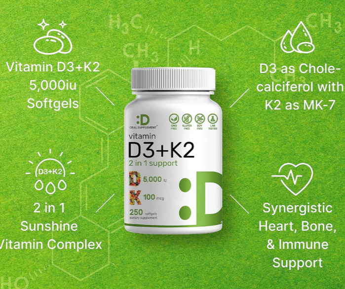 Vitamina D3 + K2 (MK7)