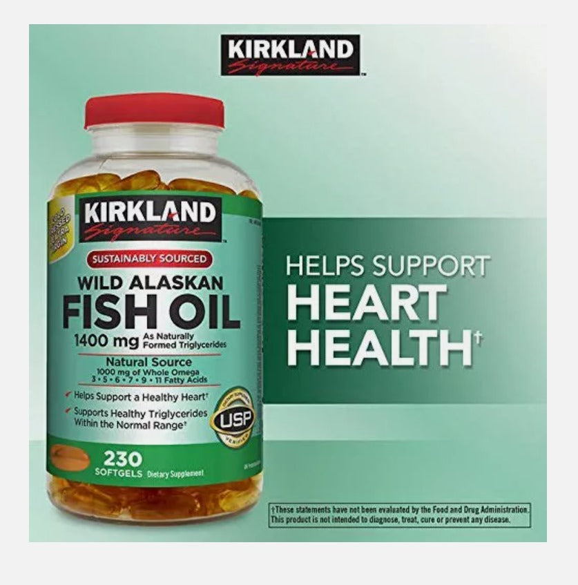 Kirkland Signature Wild Alaskan Fish Oil 1400 mg., 230 cápsulas