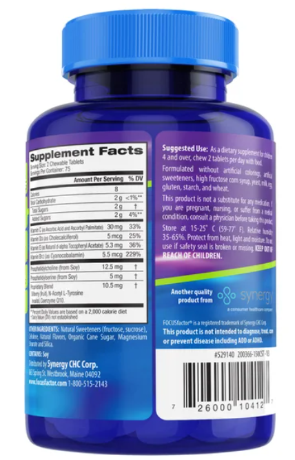 FOCUSfactor Kids, 150 tabletas masticables