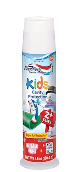 Aquafresh Pasta de dientes con flúor de menta y burbujas para protección de caries, 4.6 onzas